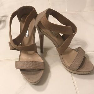 Halston Heritage Beige heels. Size 8.